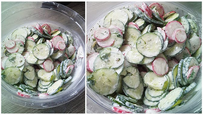 Titelbild für geschmackvoll – Lecker Radieschen-Gurkensalat mit schneller Zubereitung