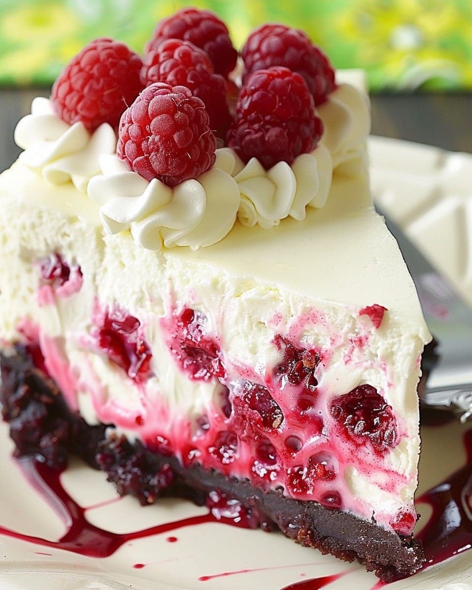 Titelbild für Käsekuchen mit weißer Schokolade und Himbeeren