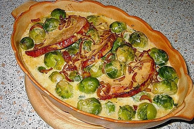 Titelbild für Rosenkohl Kasseler Auflauf, es wird nichts übrig bleiben!