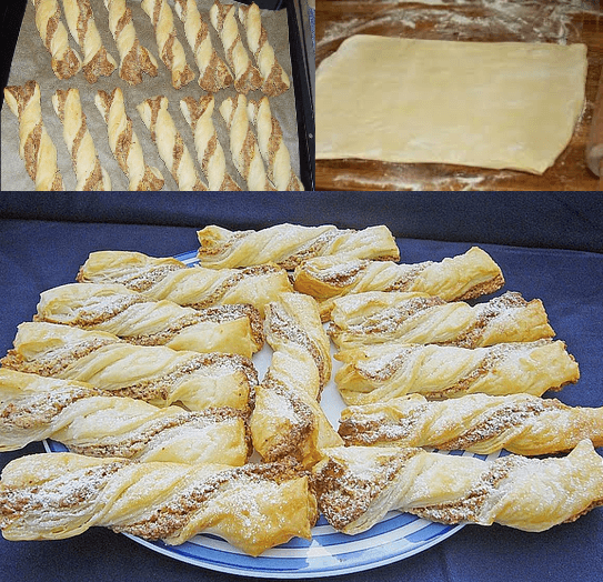 Titelbild für Blätterteig Nussstangen