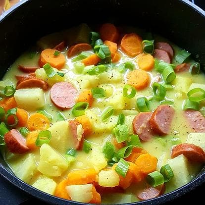 Titelbild für kohlrabieintopf mit cabanossi