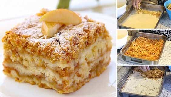 Titelbild für Gestreuter Tassenkuchen mit Äpfeln