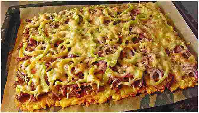 Titelbild für Kartoffelpizza mit Hackfleisch,ohne Hefeteig !
