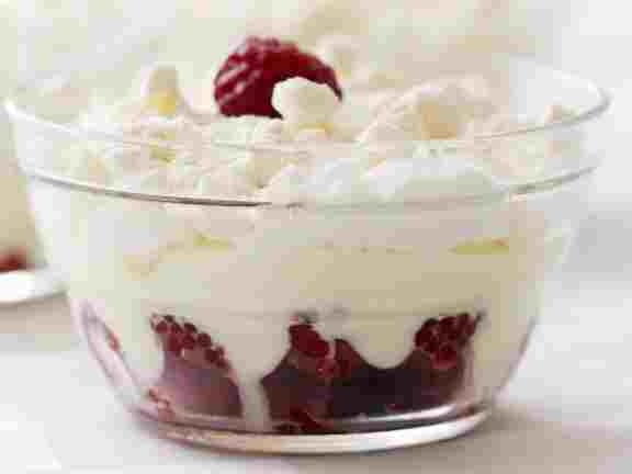 Titelbild für Schneesturm Dessert mit Himbeeren