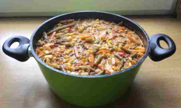 Titelbild für Schlemmertopf mit Hackfleisch, macht lange satt!