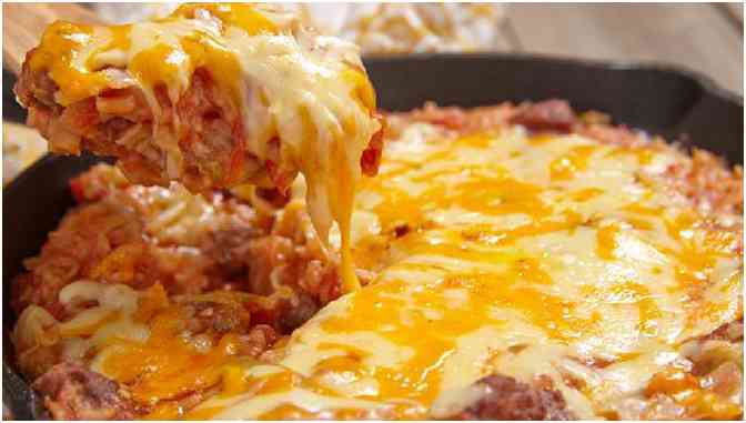 Titelbild für Reis Hackfleisch Auflauf mit Knoblauch