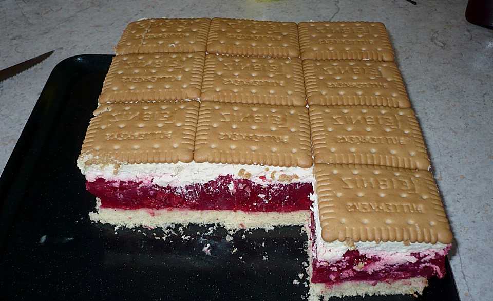 Titelbild für BUTTERKEKS HIMBEER KUCHEN