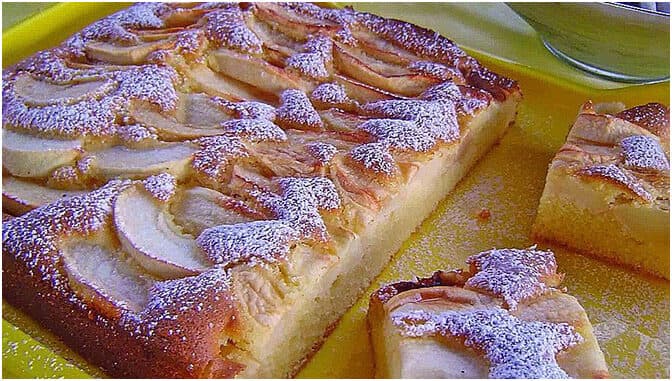 Titelbild für geschmackvoll – Blitz Apfelkuchen in 10 Minuten bereit zum Backen !