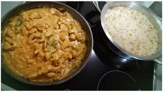 Titelbild für geschmackvoll – Geschnetzeltes mit Pute und Reis