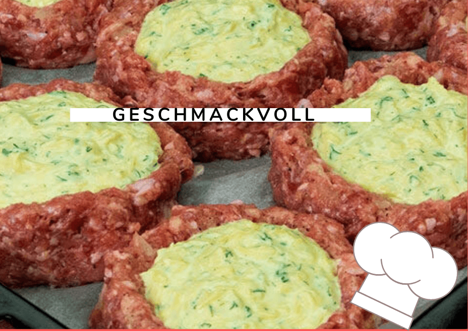 Titelbild für geschmackvoll – Hackfleisch-Nester mit Käsefüllung und Kräuter
