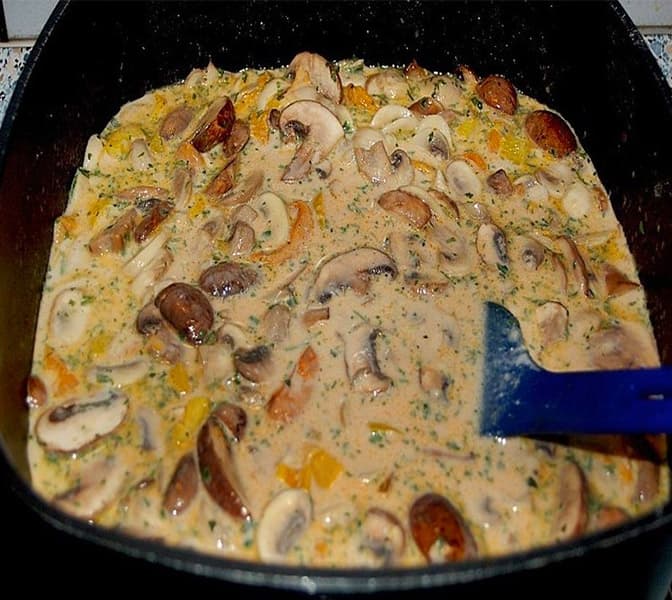 Titelbild für geschmackvoll – Puten Sahne Gulasch auf Bandnudeln